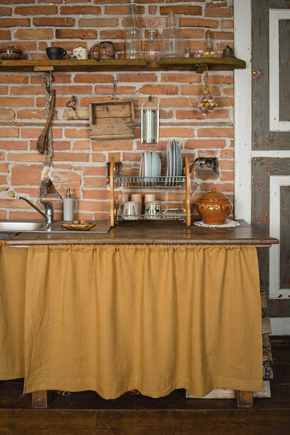 Camel heavyweight linen cabinet curtain
