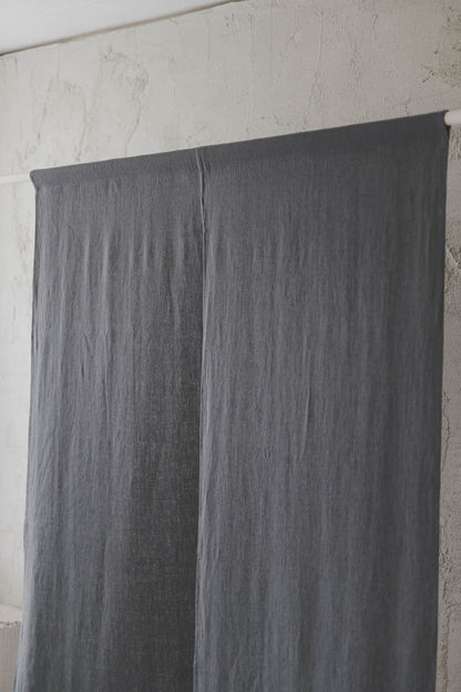 Charcoal Gray Heavyweight Linen Noren Curtain