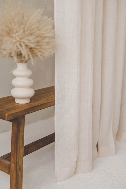 Light cream linen sheer curtain