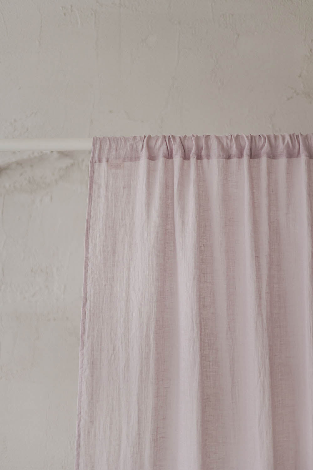 Light lilac linen sheer curtain