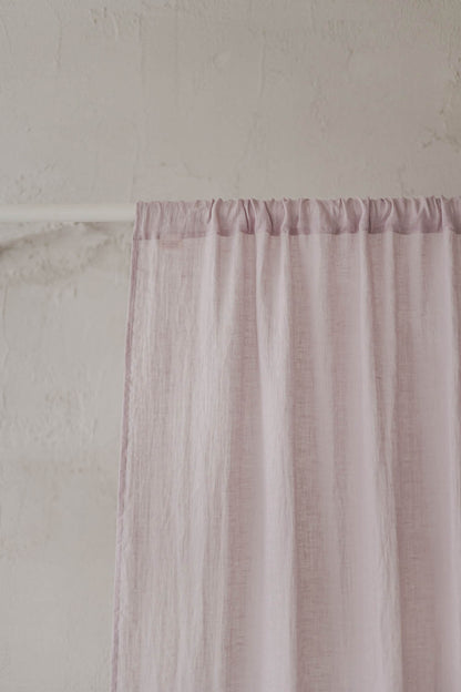 Light lilac linen sheer curtain