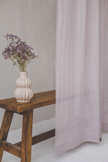 Light lilac linen sheer curtain