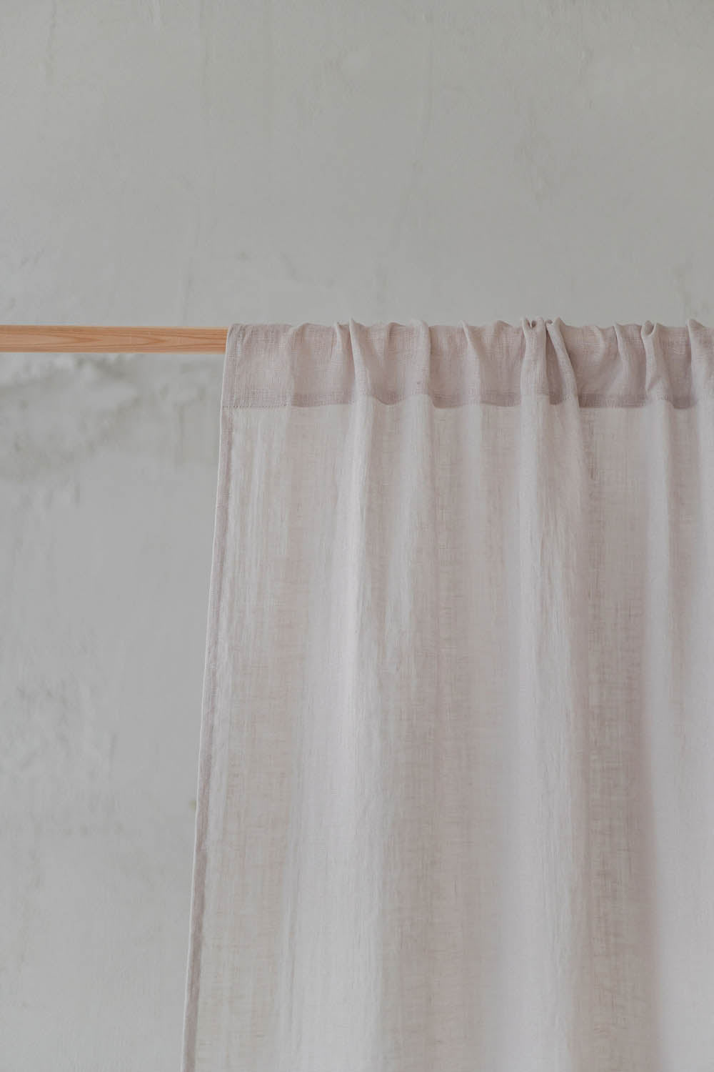 White sand linen sheer curtain