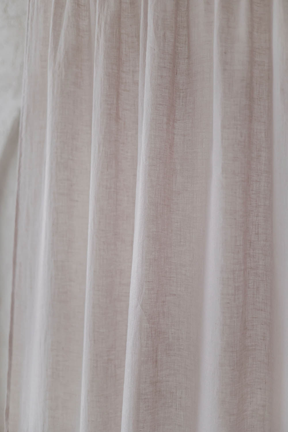 White sand linen sheer curtain