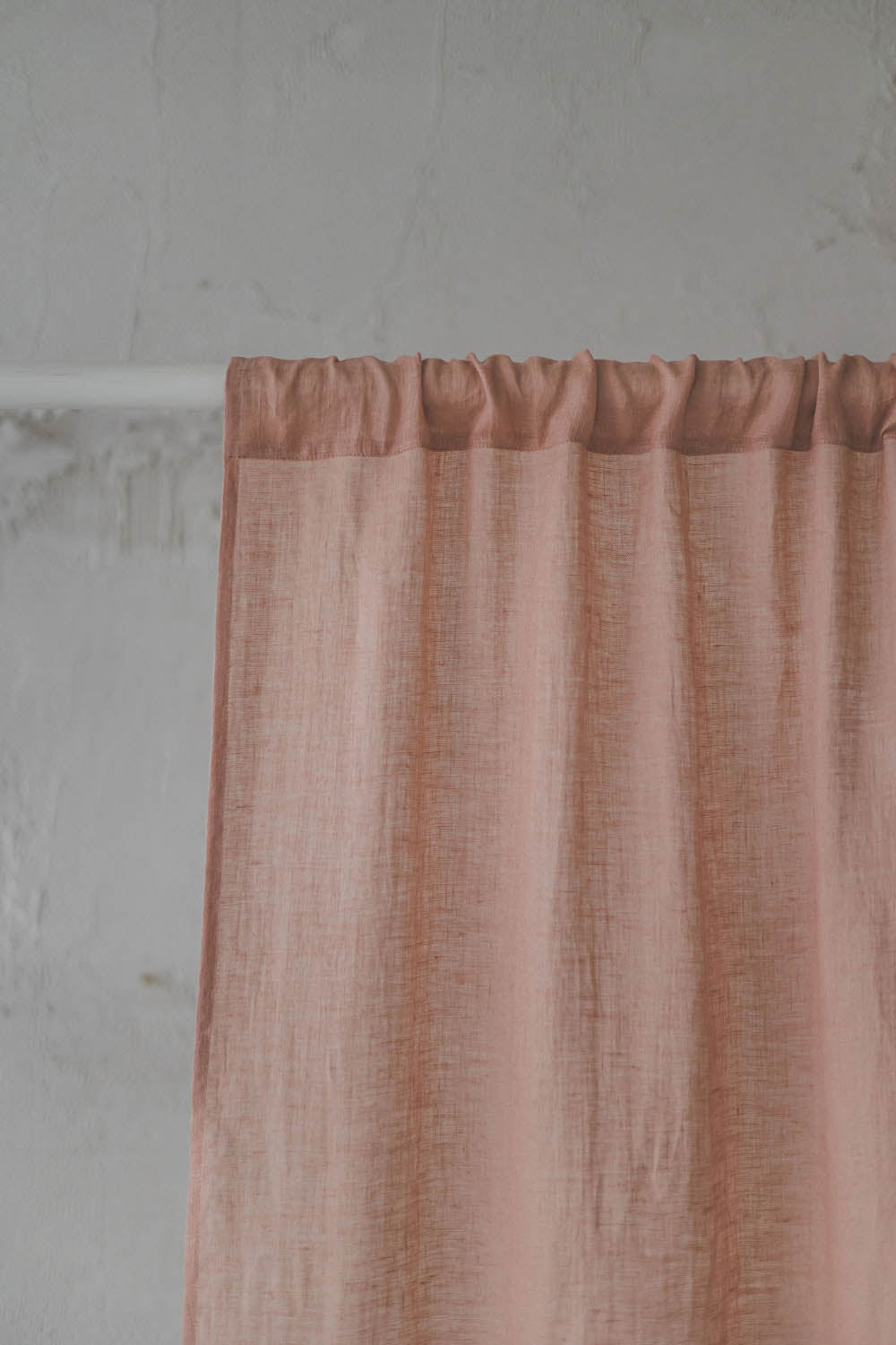 Misty rose linen sheer curtain