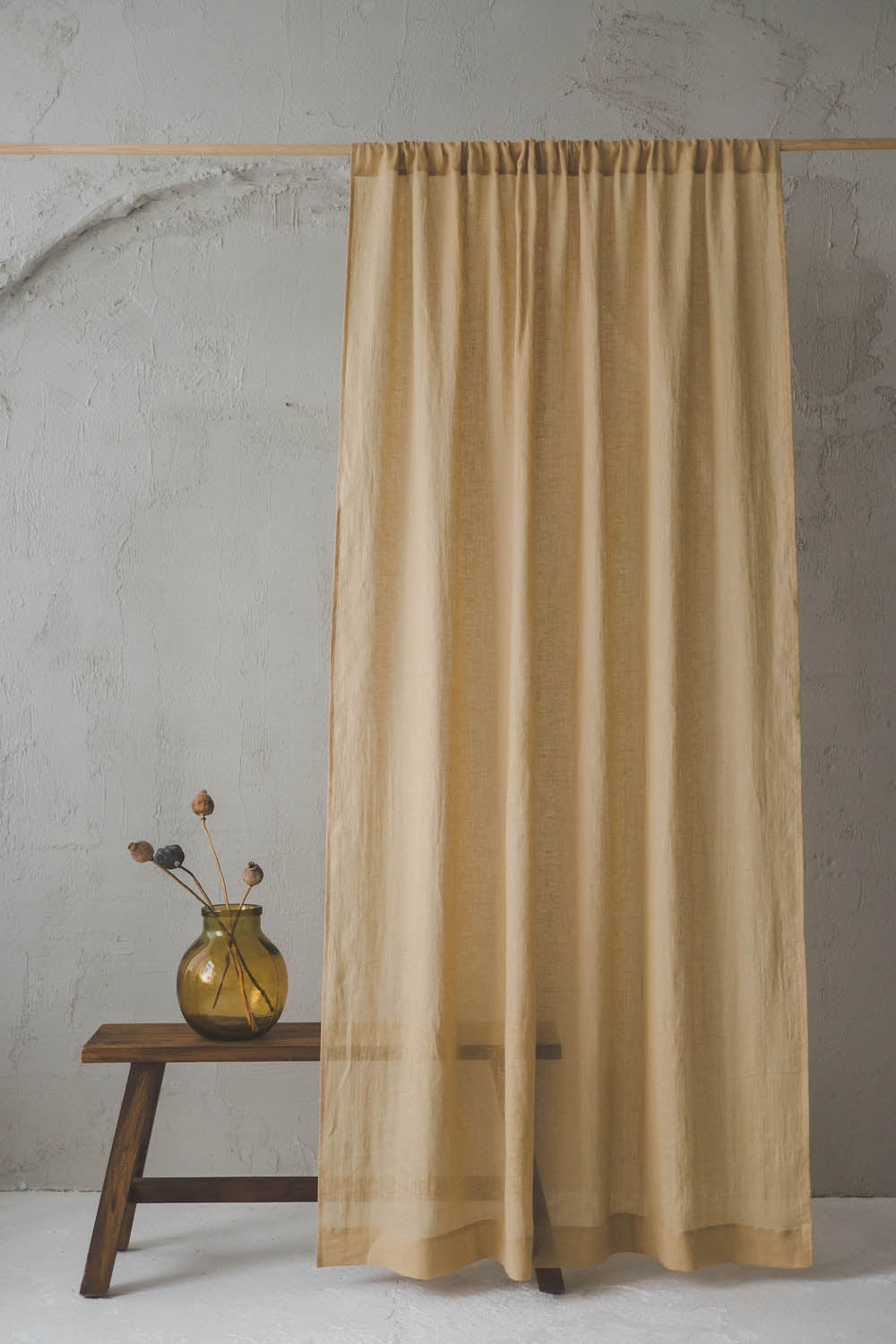 Wheat linen sheer curtain