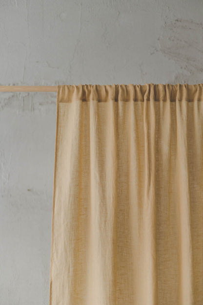 Wheat linen sheer curtain