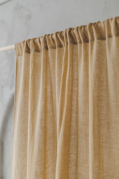 Wheat linen sheer curtain