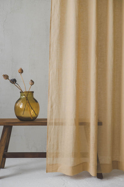 Wheat linen sheer curtain