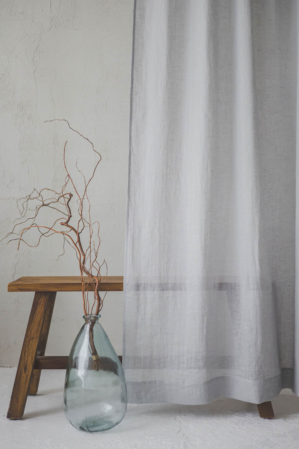 Rainy day linen sheer curtain