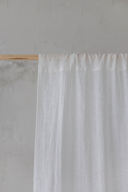 Off white linen sheer curtain