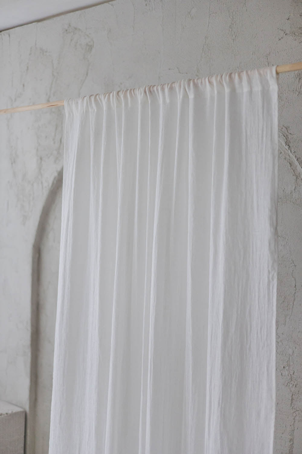 Off white linen sheer curtain