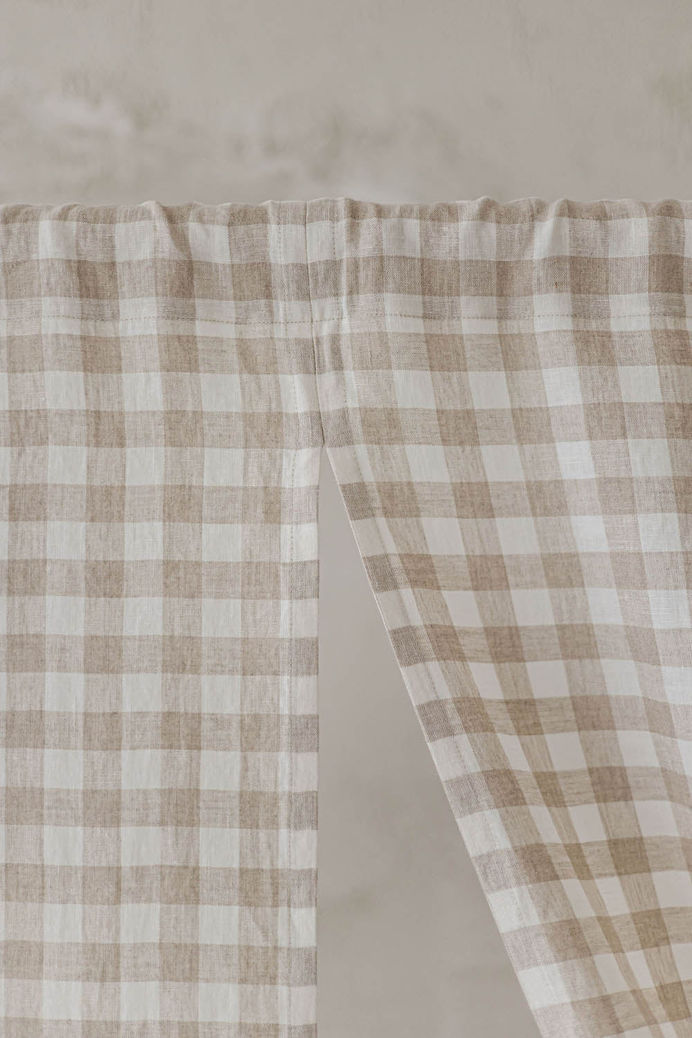 Checkered Linen Noren Curtain