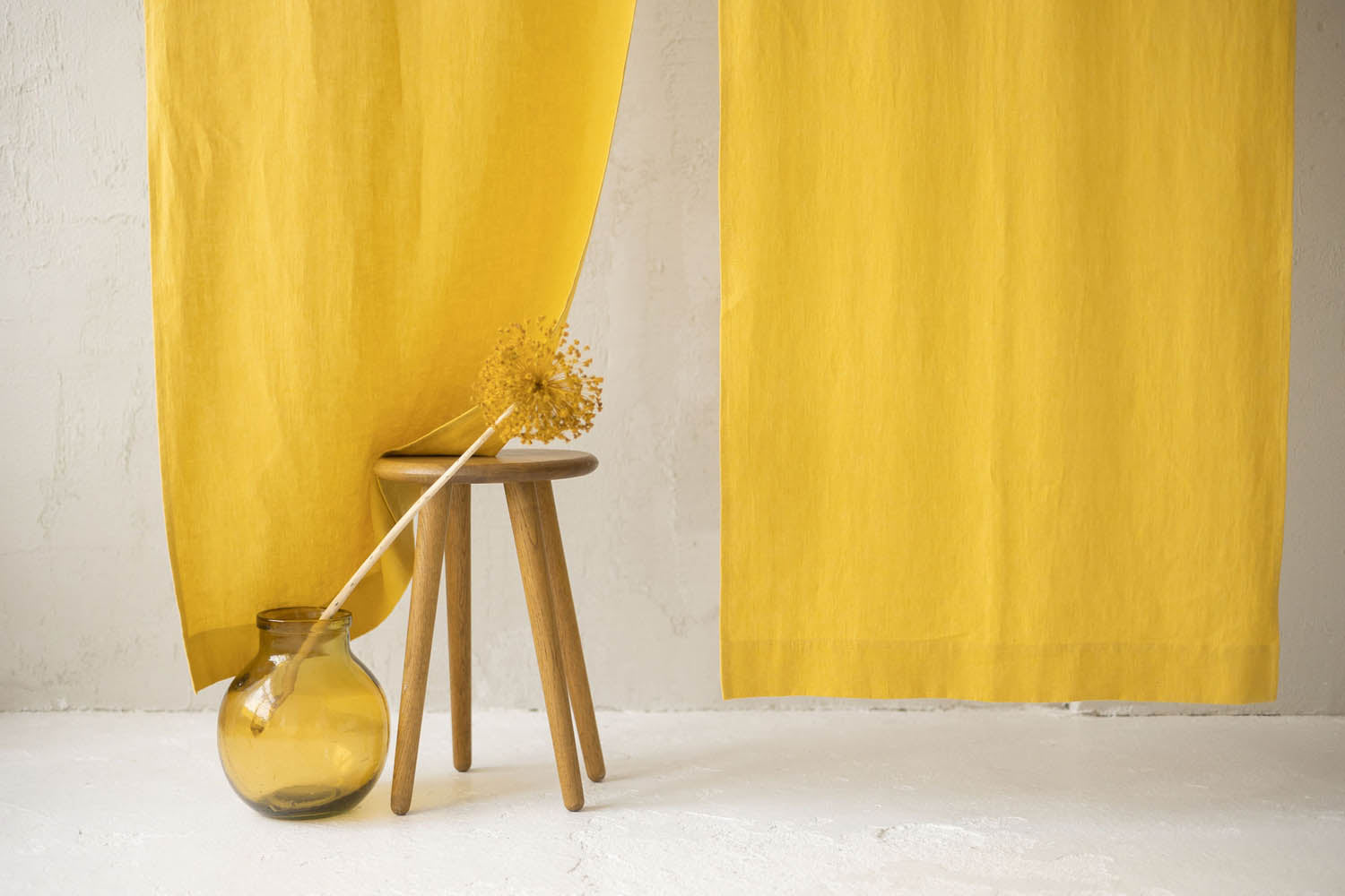 Mimosa Yellow Linen Noren Curtain