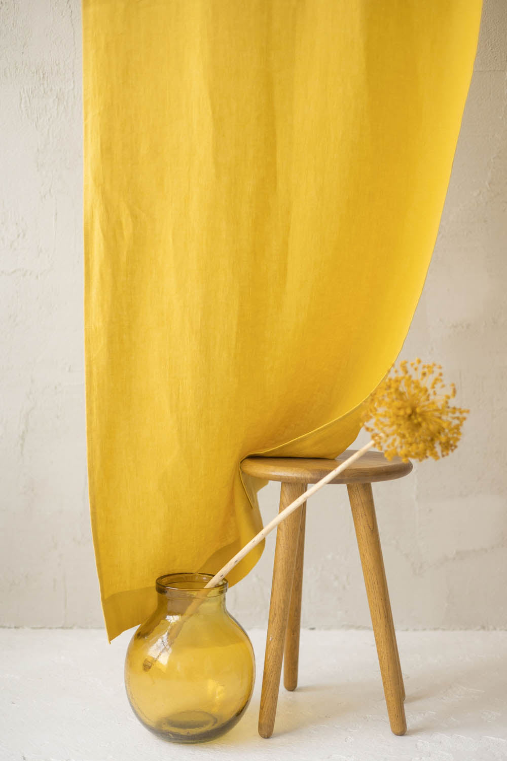 Mimosa Yellow Linen Noren Curtain