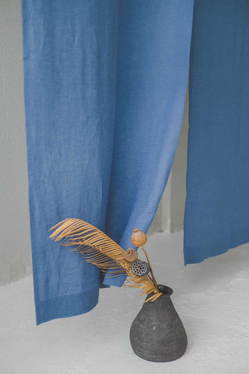 Denim Blue Linen Noren Curtain