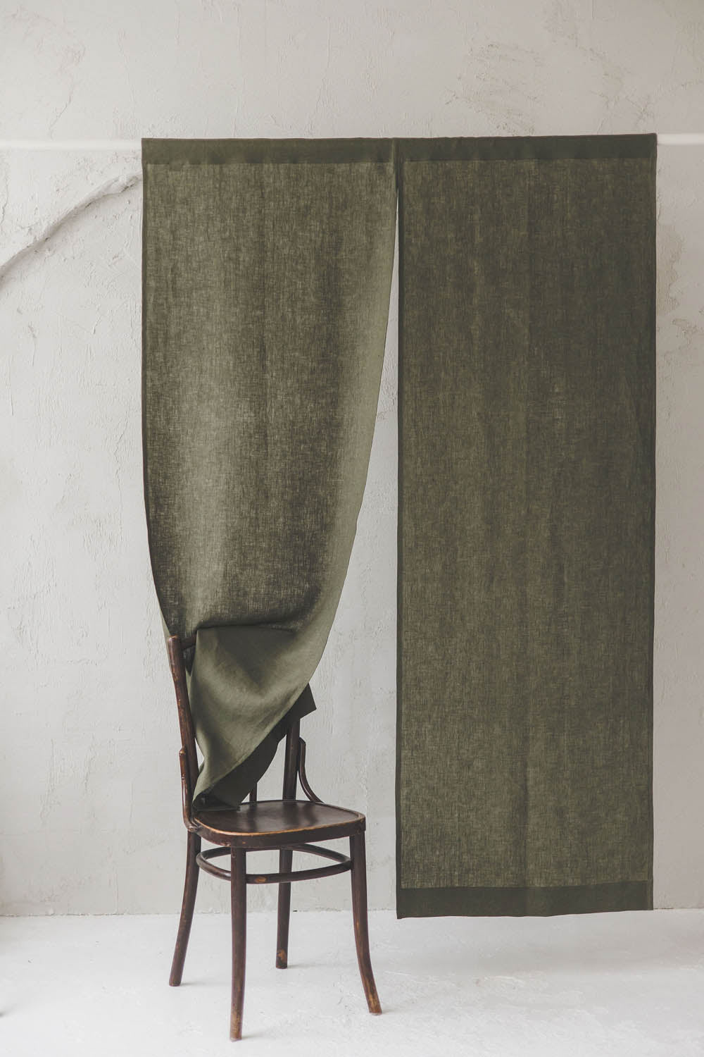 Forest Green Linen Noren Curtain