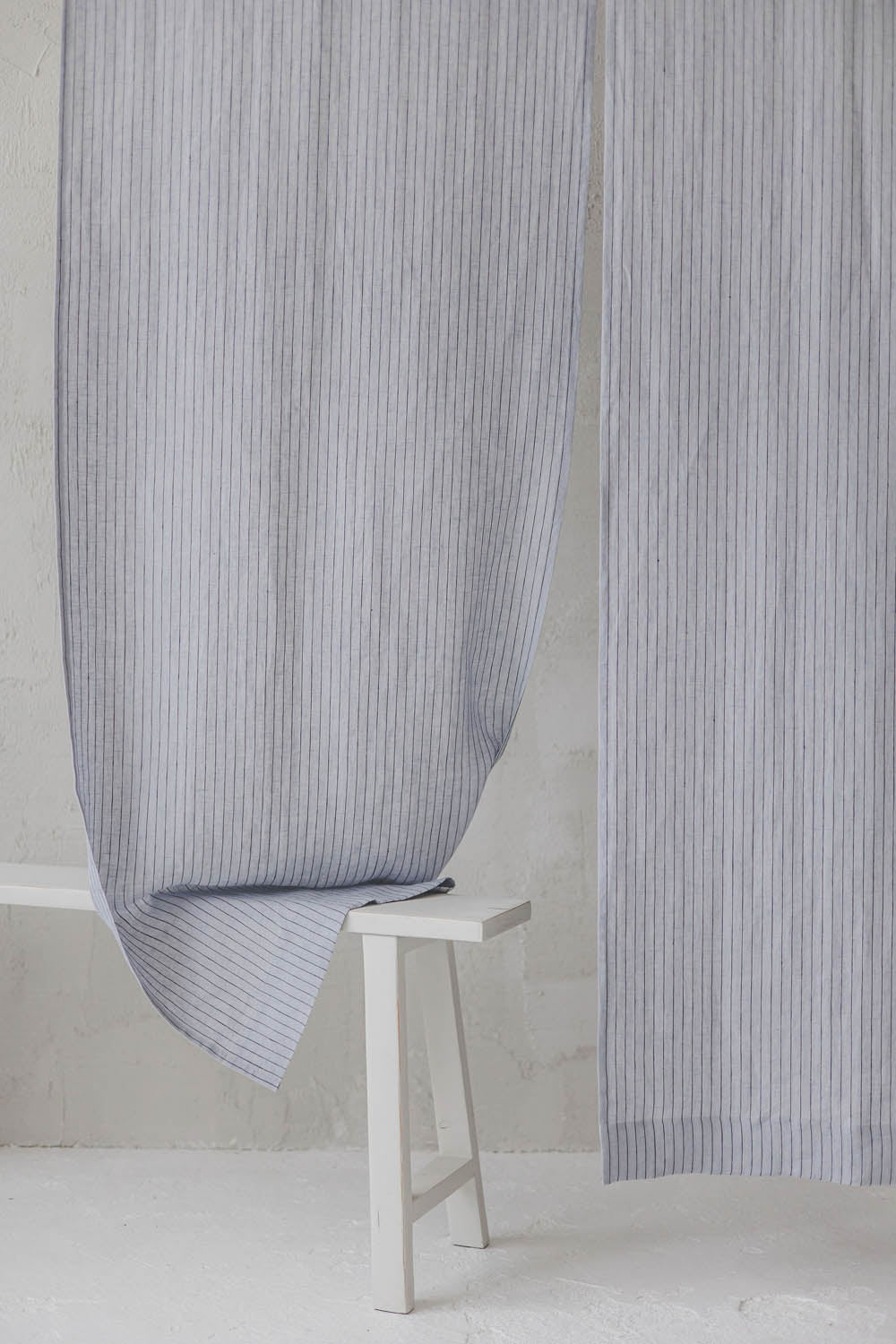 Grey with Black Stripes Linen Noren Curtain