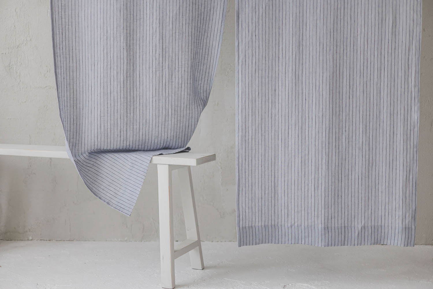 Grey with Black Stripes Linen Noren Curtain