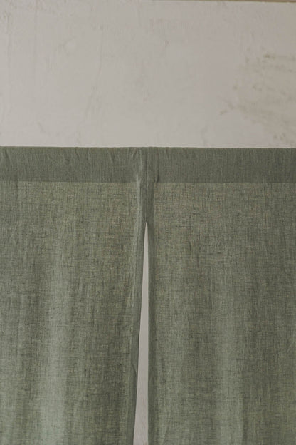 Gray Green Linen Noren Curtain