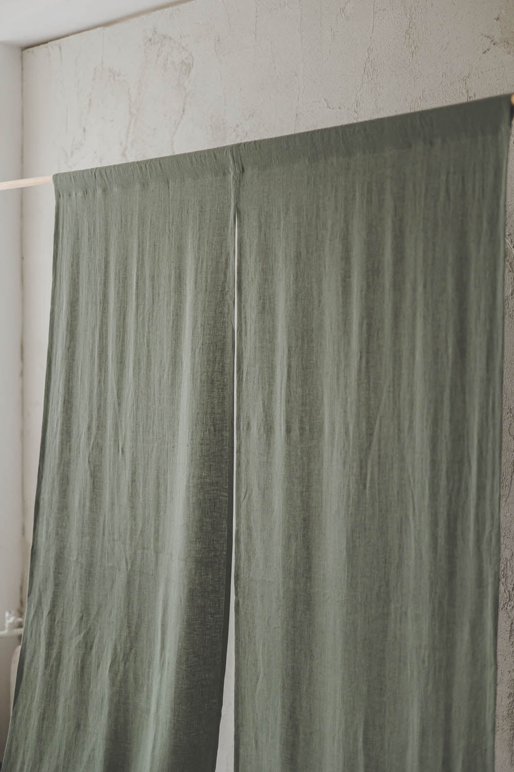 Gray Green Linen Noren Curtain