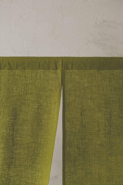 Moss Green Linen Noren Curtain