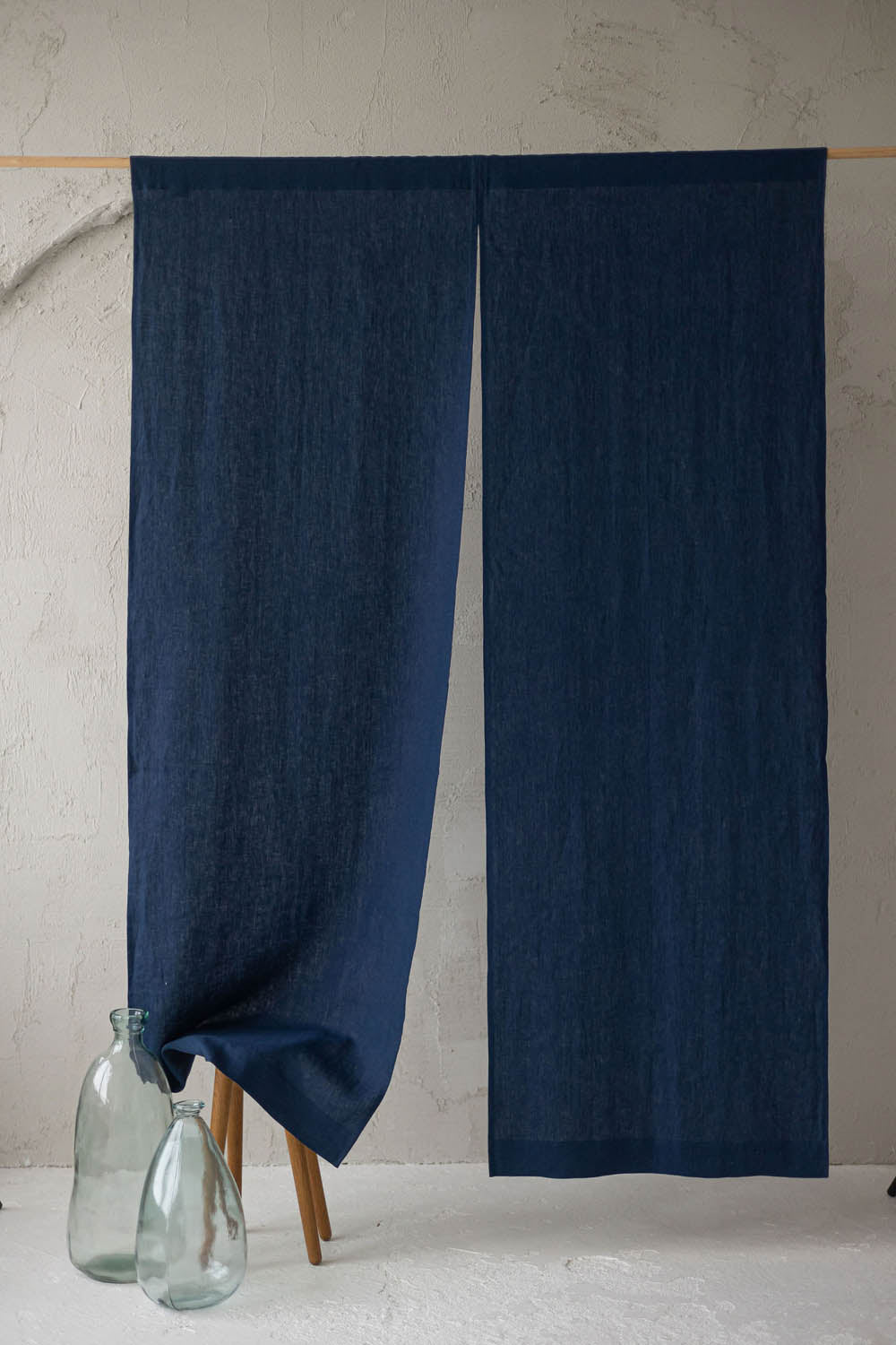 Midnight Blue Linen Noren Curtain