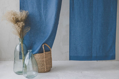 Cornflower Blue Linen Noren Curtain