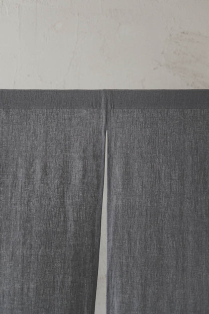 Charcoal Gray Heavyweight Linen Noren Curtain