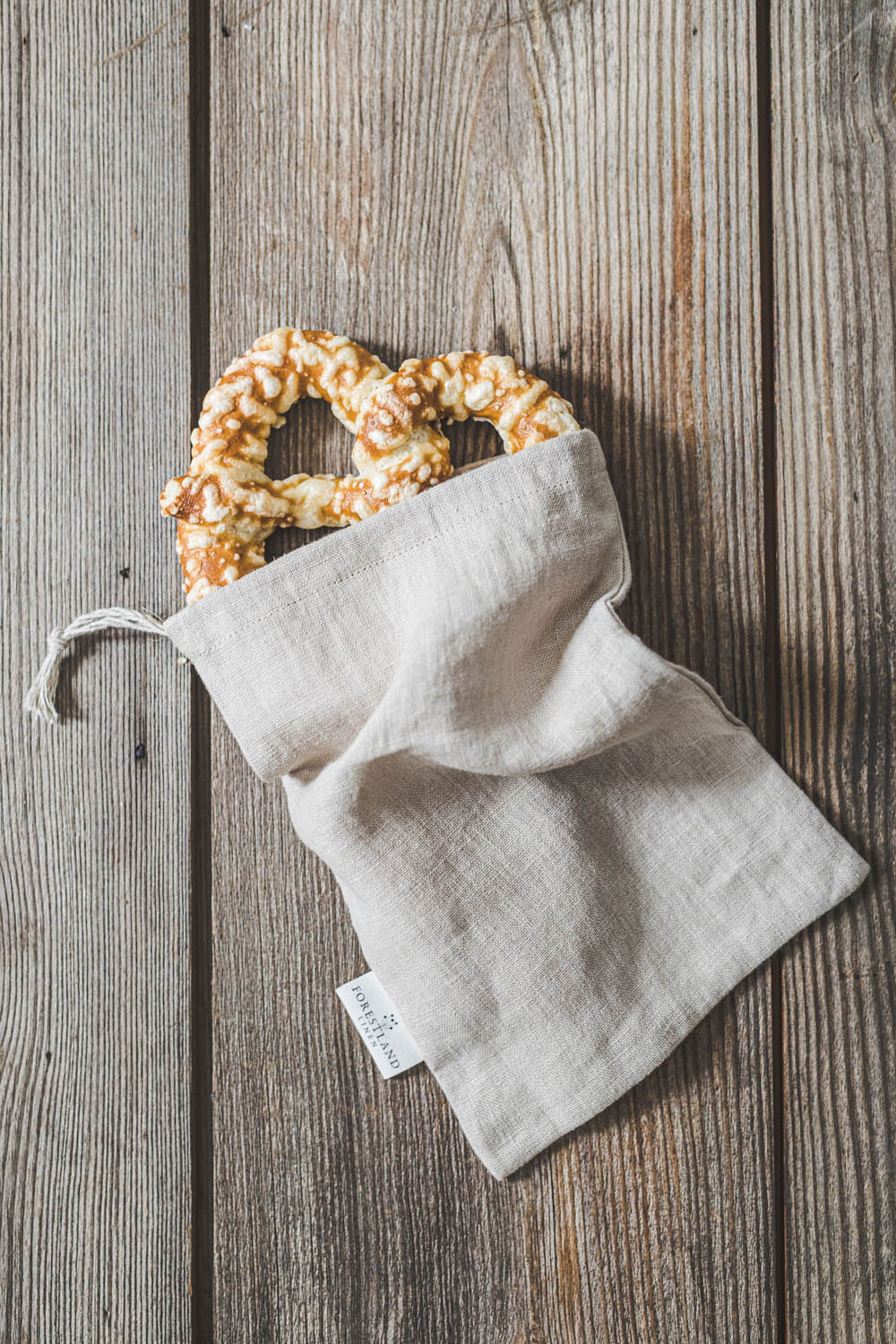 Natural linen bread bag