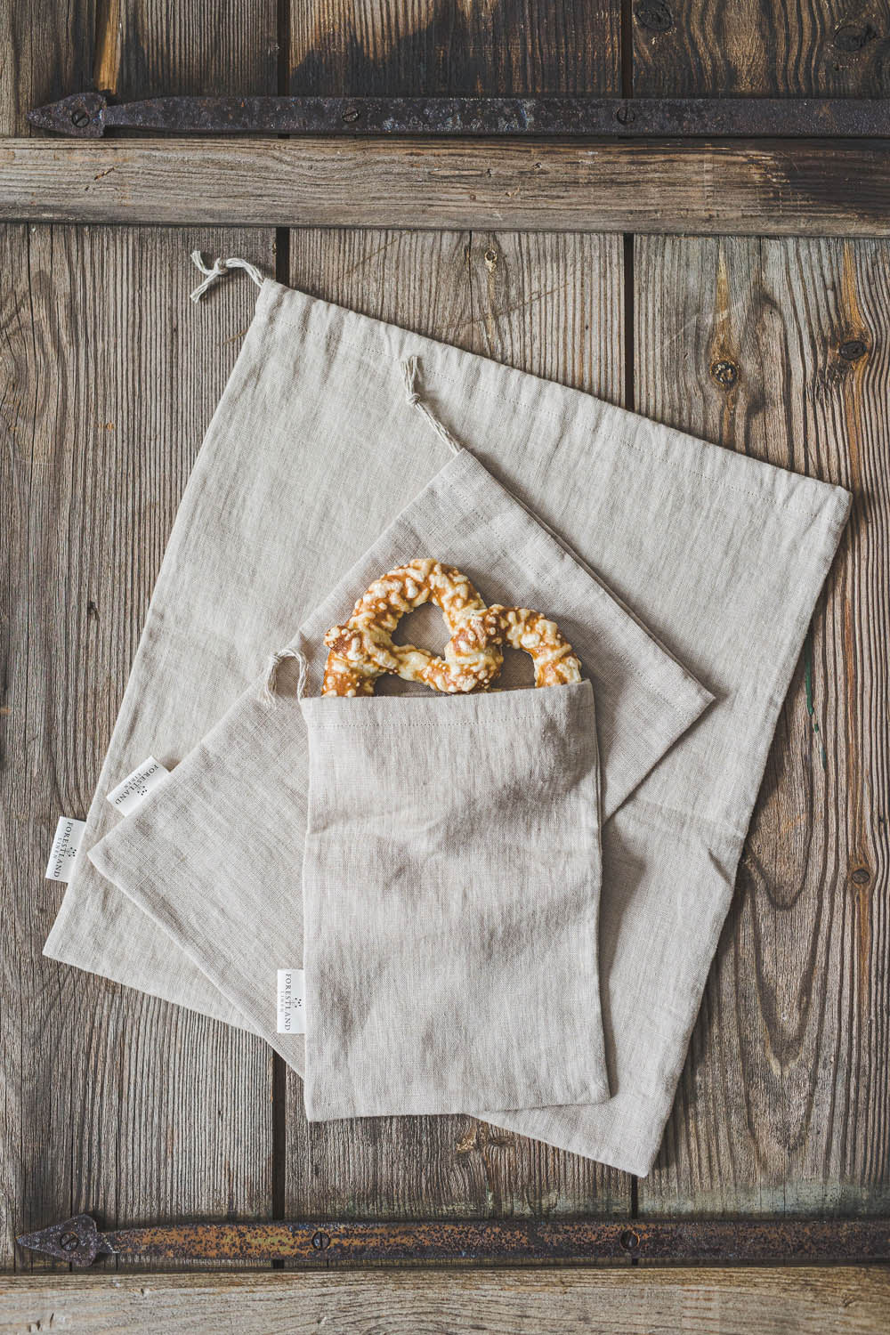 Natural linen bread bag