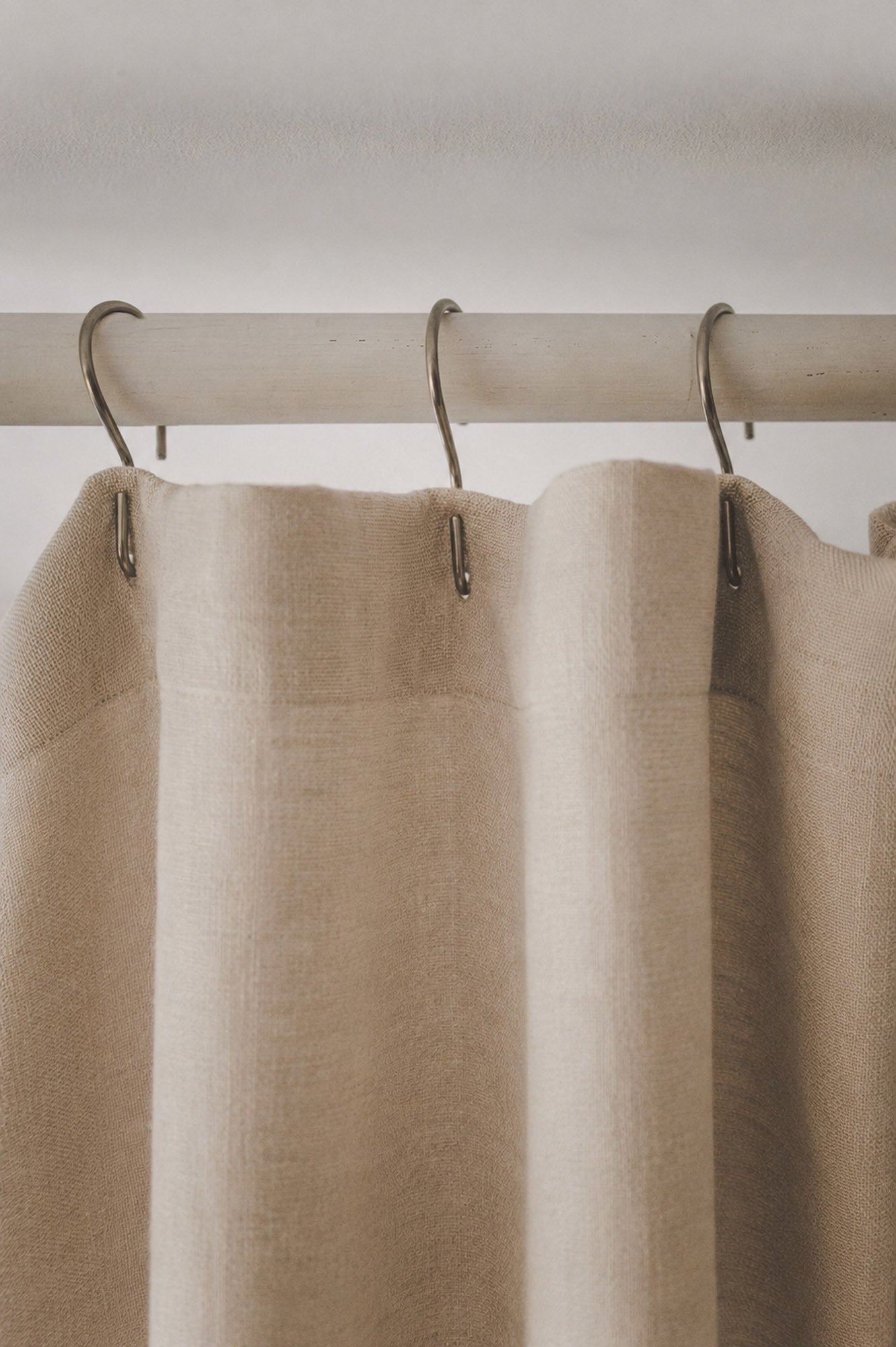 Sand linen shower curtain
