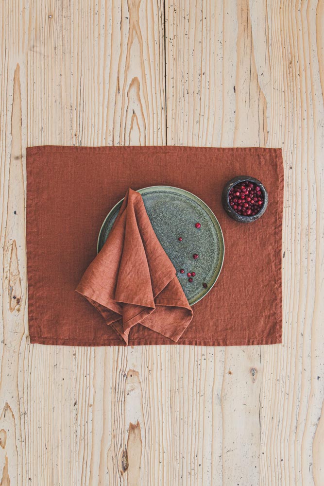 Burnt orange linen napkins