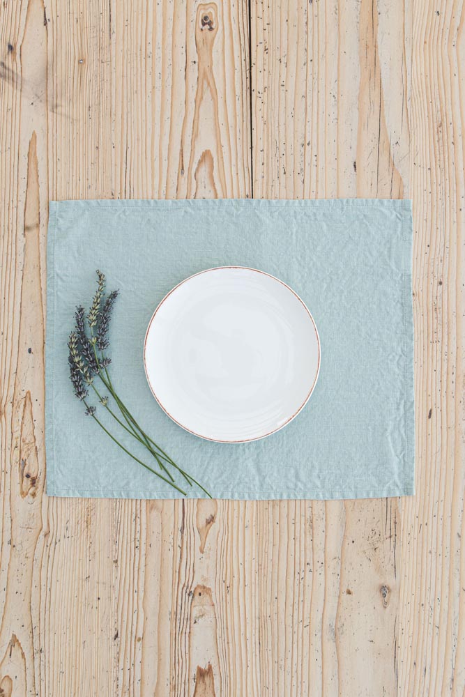 Frosty green linen placemats