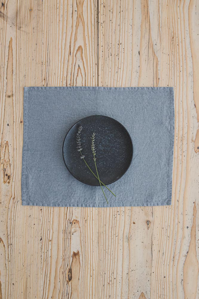 Grey linen placemats