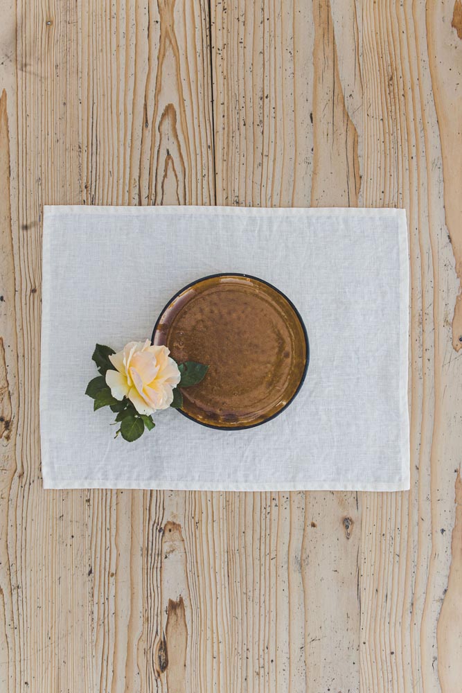 Cream linen placemats