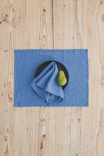 Denim blue linen napkins