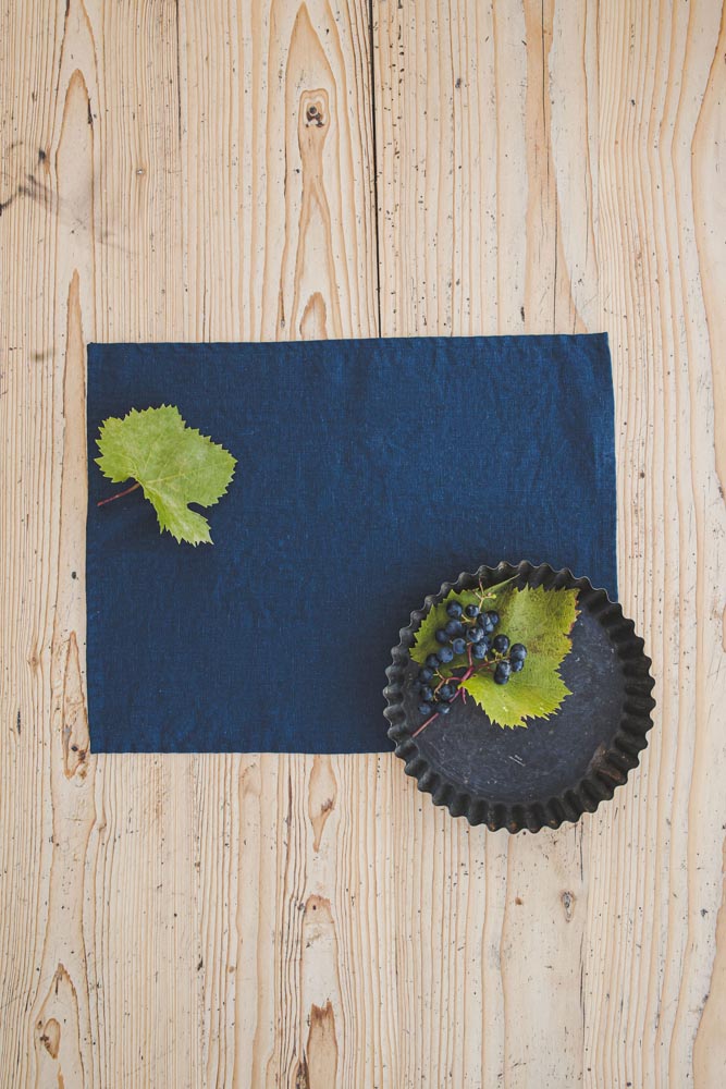 Midnight blue linen placemats