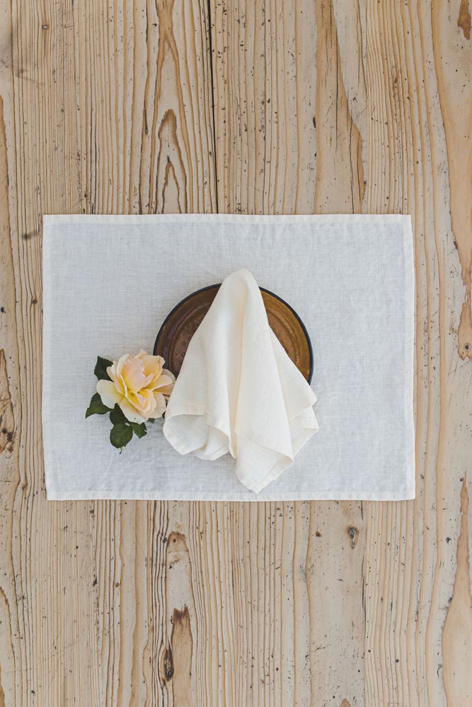 Cream linen napkins