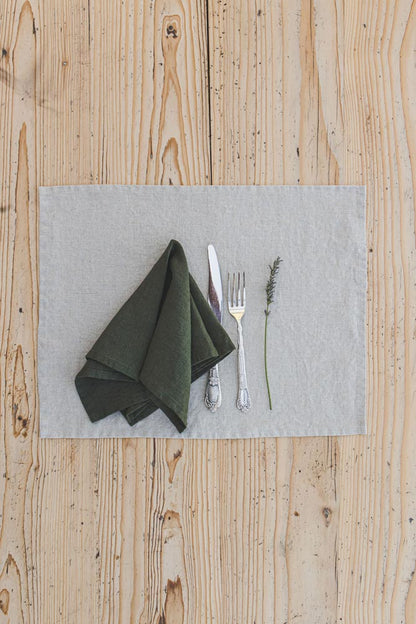 Forest green linen napkins