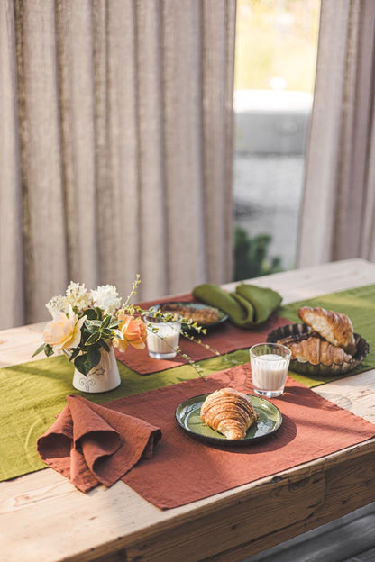 Burnt orange linen napkins