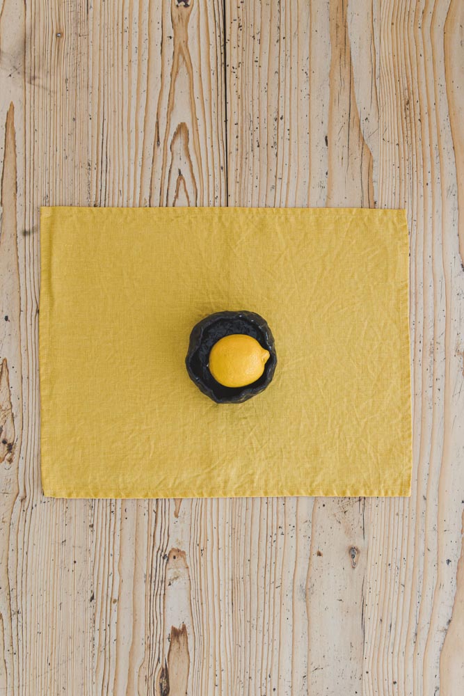 Mimosa yellow linen placemats