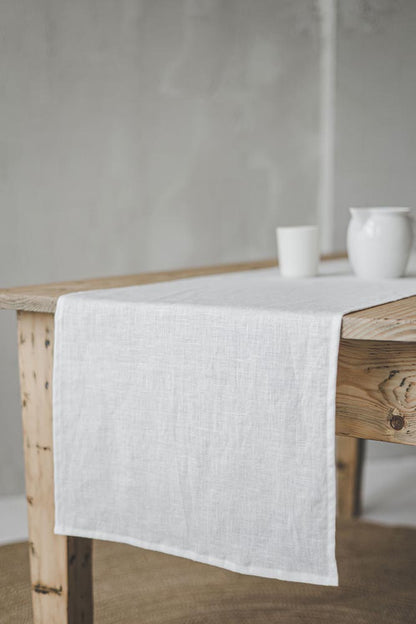 Off white linen table runner