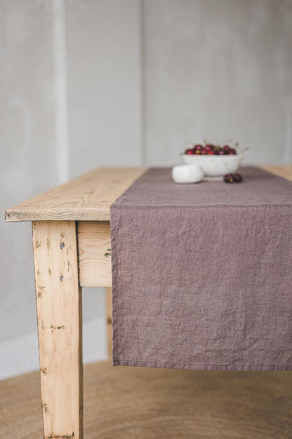 Cocoa linen table runner