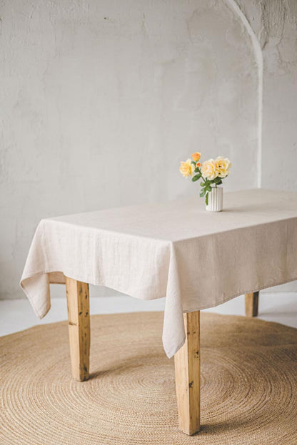 Sand linen tablecloth