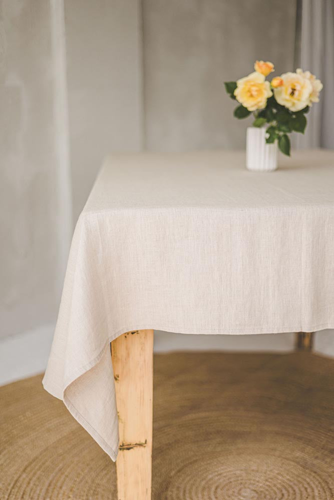Sand linen tablecloth
