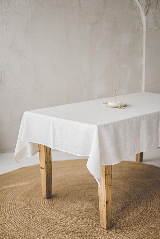 Off white linen tablecloth