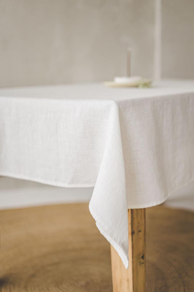 Off white linen tablecloth