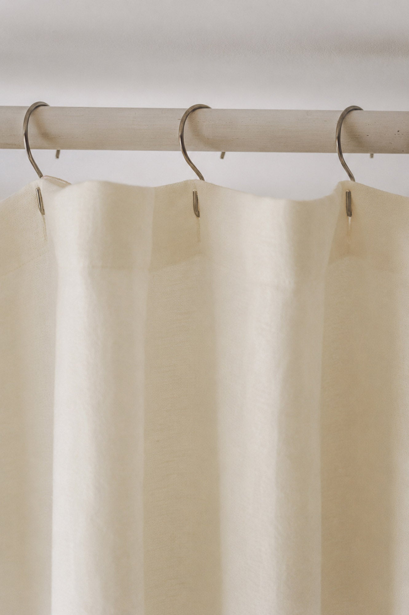 Vanilla yellow linen shower curtain