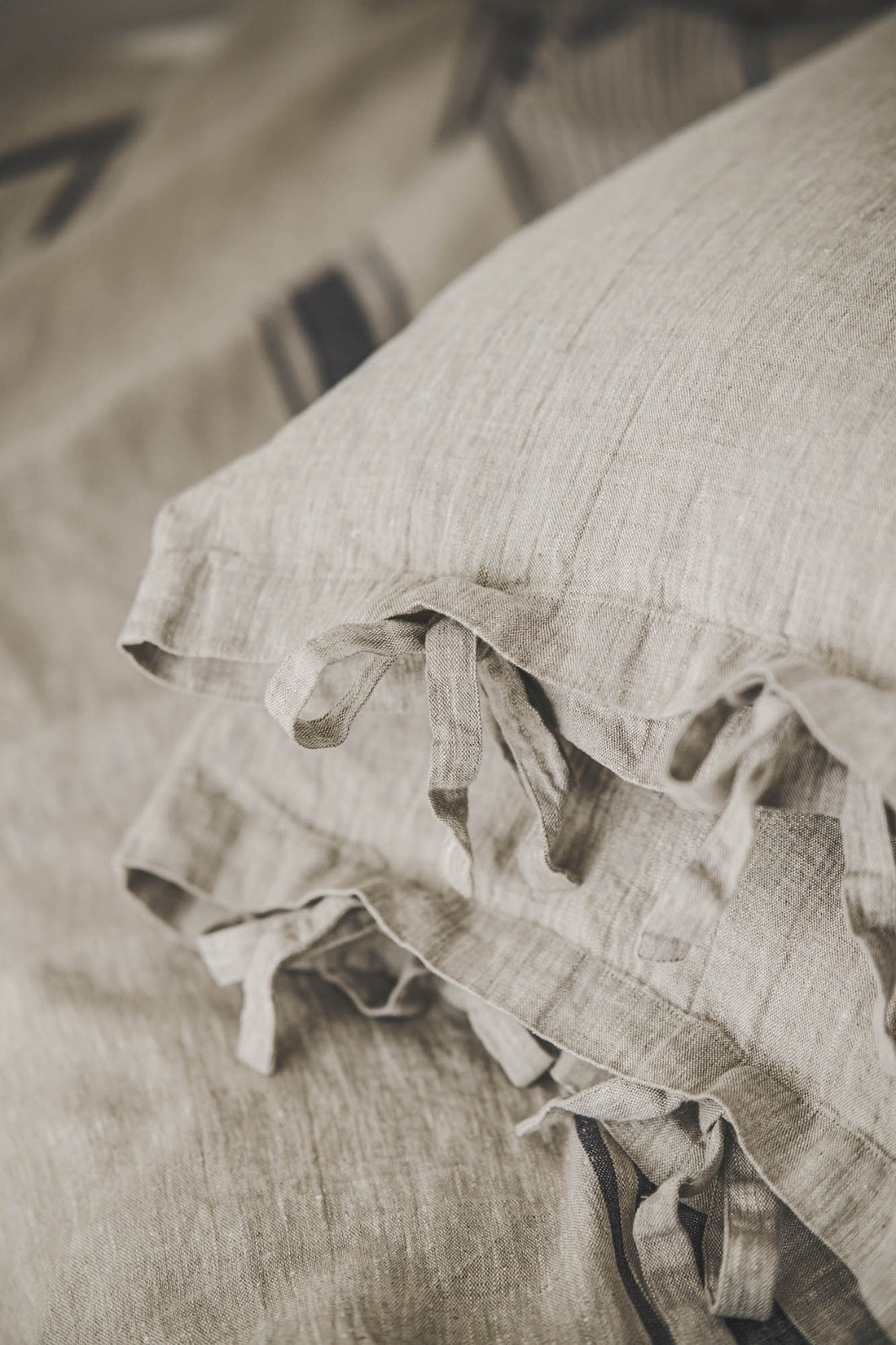 Rustic linen pillowcase